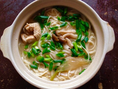 節約ランチ★残った味噌汁にゅうめん☆